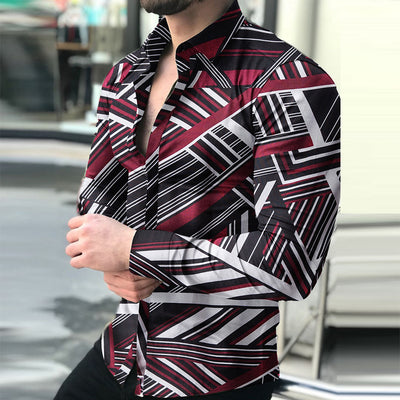 Camisa Casual Estampada de Manga Larga para Hombre - Image 15