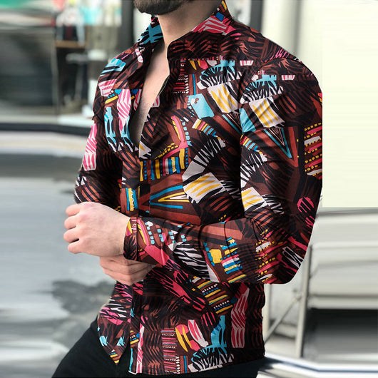 Camisa Casual Estampada de Manga Larga para Hombre - Image 18