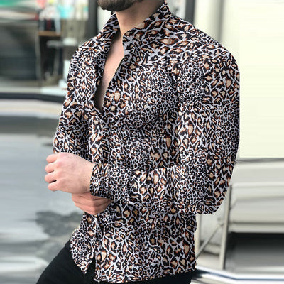 Camisa Casual Estampada de Manga Larga para Hombre - Image 17