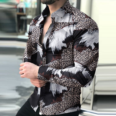 Camisa Casual Estampada de Manga Larga para Hombre - Image 5