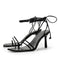Sandalias Stiletto Retro con Tiras Ajustables - Estilo Europeo Versátil
