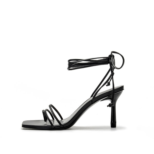 Sandalias Stiletto Retro con Tiras Ajustables - Estilo Europeo Versátil