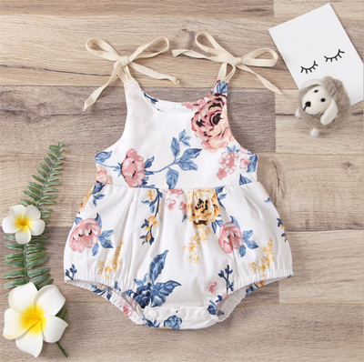 Enterizo Triangular Floral Bicolor para Bebé Niña - Image 3