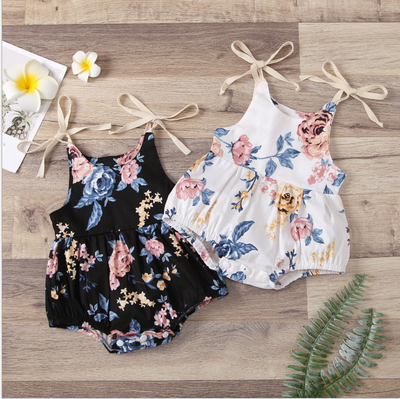 Enterizo Triangular Floral Bicolor para Bebé Niña - Image 4
