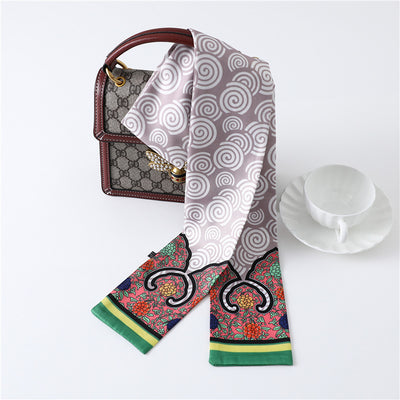 Pañuelo de Seda Estampado Largo y Angosto para Mujer - Image 21