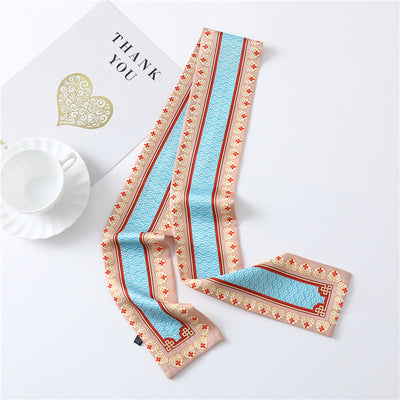 Pañuelo de Seda Estampado Largo y Angosto para Mujer - Image 24