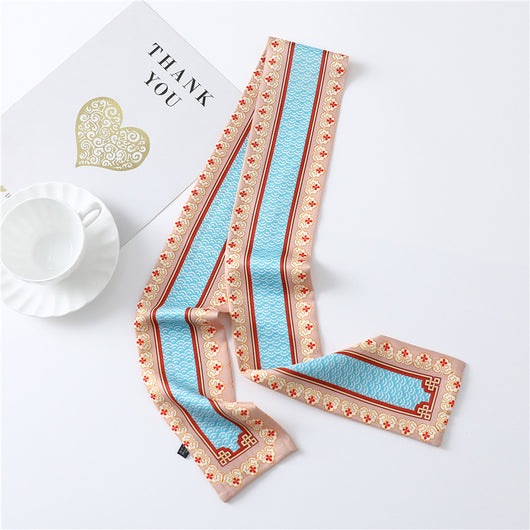 Pañuelo de Seda Estampado Largo y Angosto para Mujer - Image 24