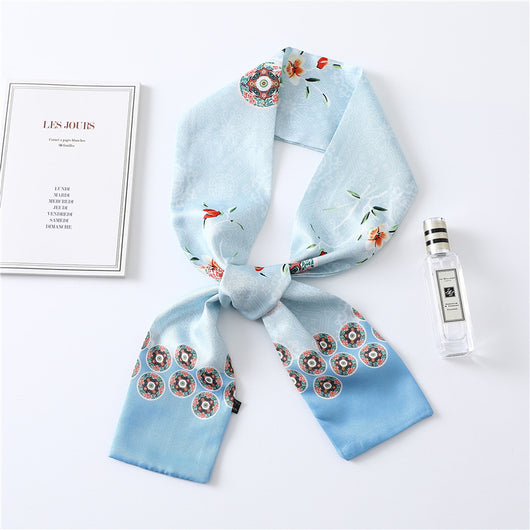 Pañuelo de Seda Estampado Largo y Angosto para Mujer - Image 30