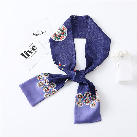 Pañuelo de Seda Estampado Largo y Angosto para Mujer - Image 25
