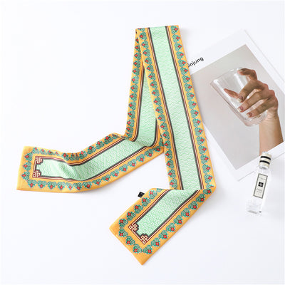 Pañuelo de Seda Estampado Largo y Angosto para Mujer - Image 29