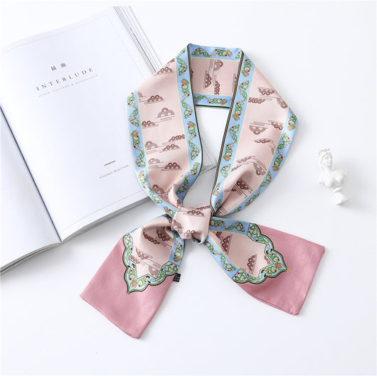 Pañuelo de Seda Estampado Largo y Angosto para Mujer - Image 28