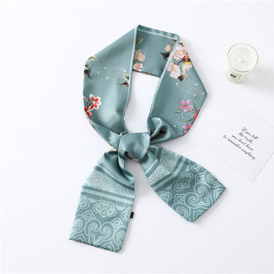 Pañuelo de Seda Estampado Largo y Angosto para Mujer - Image 31