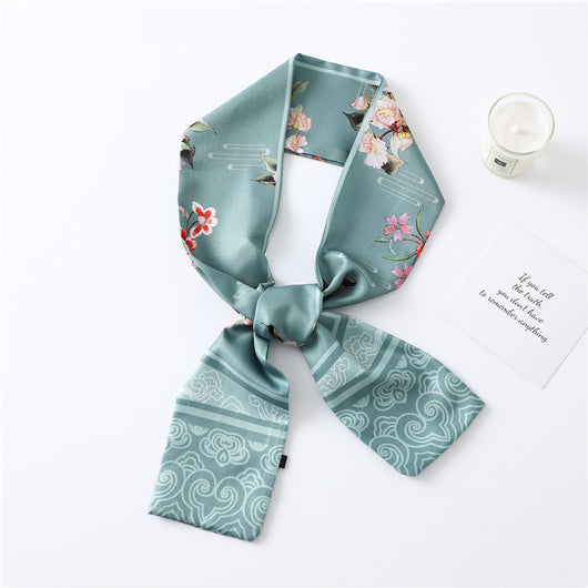 Pañuelo de Seda Estampado Largo y Angosto para Mujer - Image 31