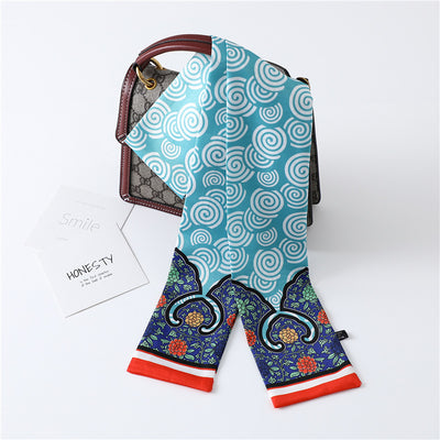 Pañuelo de Seda Estampado Largo y Angosto para Mujer - Image 32