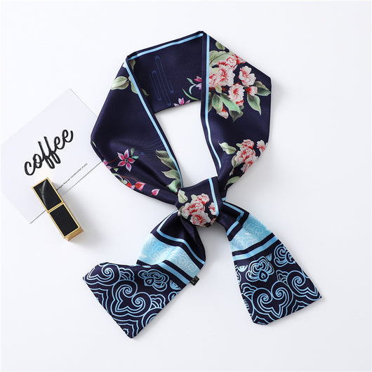 Pañuelo de Seda Estampado Largo y Angosto para Mujer - Image 4