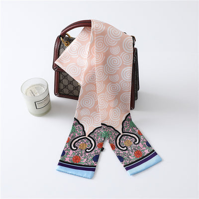 Pañuelo de Seda Estampado Largo y Angosto para Mujer - Image 10