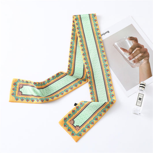 Pañuelo de Seda Estampado Largo y Angosto para Mujer - Image 11