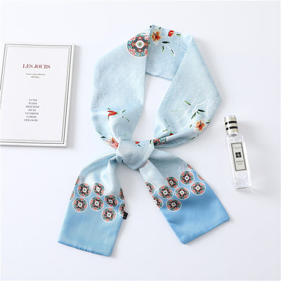 Pañuelo de Seda Estampado Largo y Angosto para Mujer - Image 8