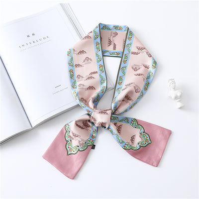 Pañuelo de Seda Estampado Largo y Angosto para Mujer - Image 12