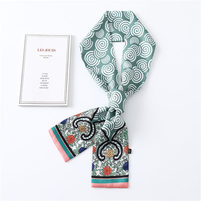 Pañuelo de Seda Estampado Largo y Angosto para Mujer - Image 17