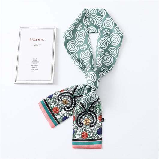 Pañuelo de Seda Estampado Largo y Angosto para Mujer - Image 17