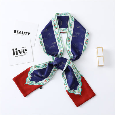 Pañuelo de Seda Estampado Largo y Angosto para Mujer - Image 18