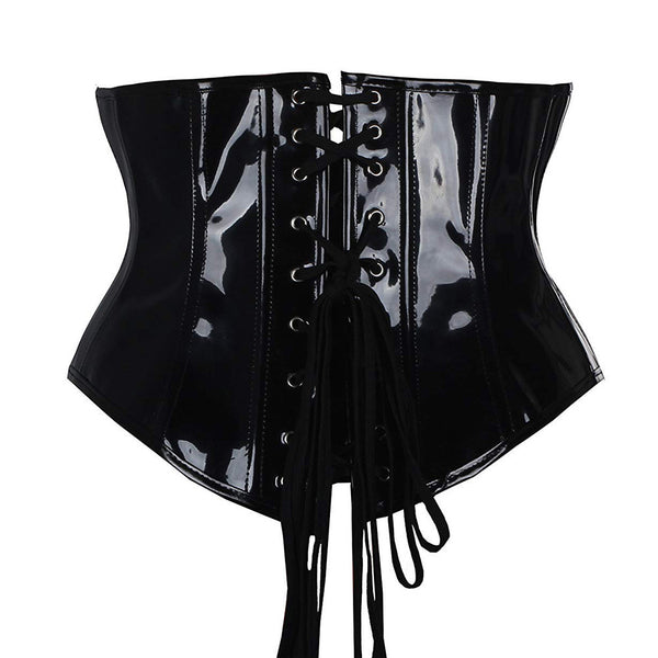 Corsé de Cintura Ajustable en Cuero PU - Estilo Europeo Elegante