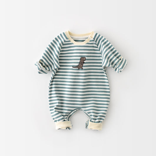 Pijama Enterizo de Dinosaurio a Rayas para Bebé Niño y Niña - Image 7