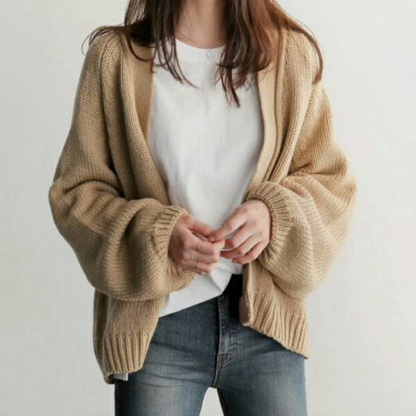 Suéter Corto Holgado Versátil para Otoño e Invierno