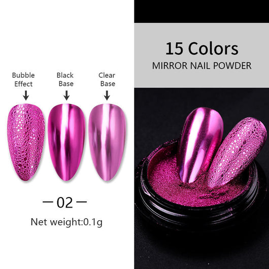 Polvo Espejo Láser Plateado para Nail Art - Acabado Metal Brillante - Image 16