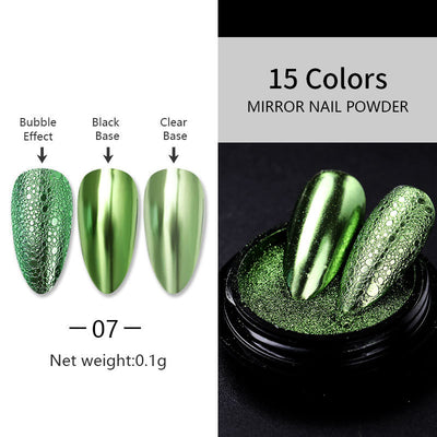 Polvo Espejo Láser Plateado para Nail Art - Acabado Metal Brillante - Image 17