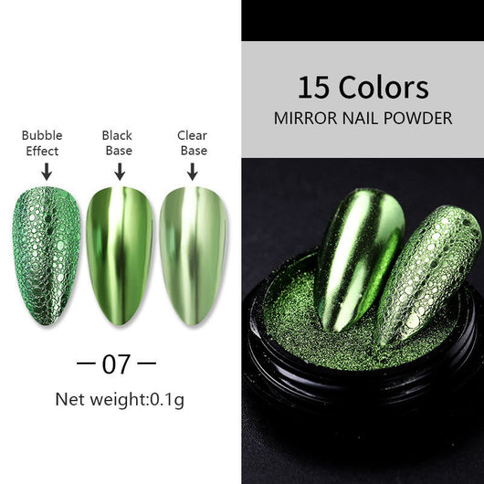 Polvo Espejo Láser Plateado para Nail Art - Acabado Metal Brillante - Image 17
