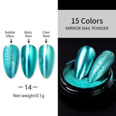 Polvo Espejo Láser Plateado para Nail Art - Acabado Metal Brillante - Image 24