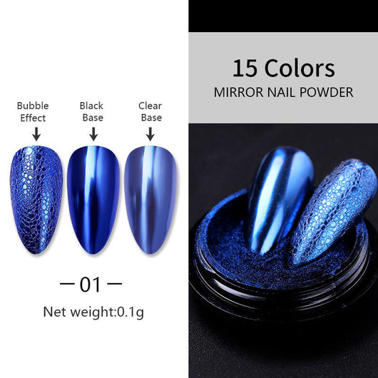 Polvo Espejo Láser Plateado para Nail Art - Acabado Metal Brillante - Image 25