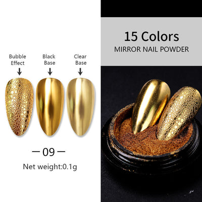 Polvo Espejo Láser Plateado para Nail Art - Acabado Metal Brillante - Image 30