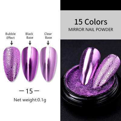 Polvo Espejo Láser Plateado para Nail Art - Acabado Metal Brillante - Image 29