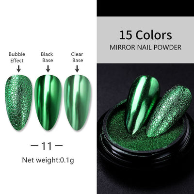 Polvo Espejo Láser Plateado para Nail Art - Acabado Metal Brillante - Image 28