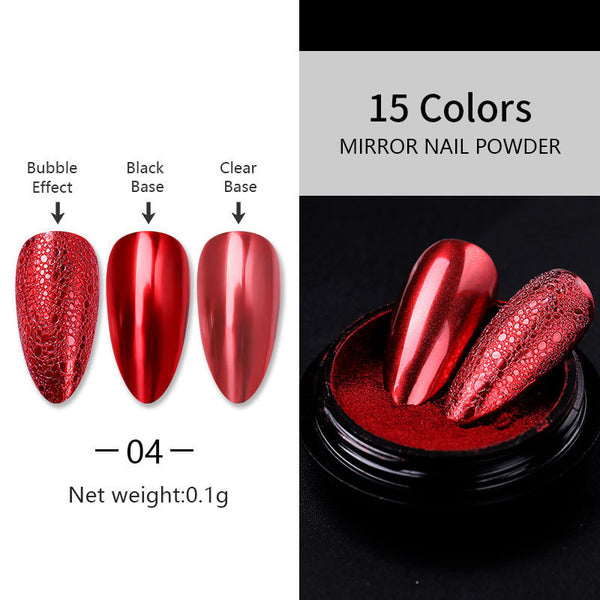 Polvo Espejo Láser Plateado para Nail Art - Acabado Metal Brillante