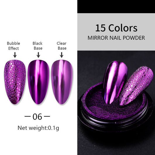 Polvo Espejo Láser Plateado para Nail Art - Acabado Metal Brillante - Image 6