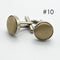 Men's Solid Color Metal Yarn-Dyed Mercerized Cloth Cufflinks Beige