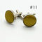 Men's Solid Color Metal Yarn-Dyed Mercerized Cloth Cufflinks Verde