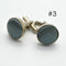 Men's Solid Color Metal Yarn-Dyed Mercerized Cloth Cufflinks Light Grey