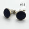 Men's Solid Color Metal Yarn-Dyed Mercerized Cloth Cufflinks Peacock Azul