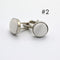 Men's Solid Color Metal Yarn-Dyed Mercerized Cloth Cufflinks Blanco