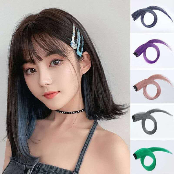 Extensión de Cabello Liso con Degradado de Color - Fibra de Seda Resistente al Calor