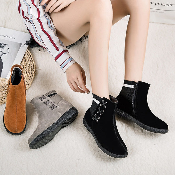 Botas de Invierno para Mujer Talla Grande con Forro de Algodón y Felpa