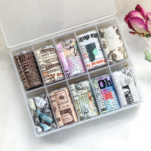 Revista de Calcomanías para Uñas Estilo Japonés con Letras y Estrellas - Image 9