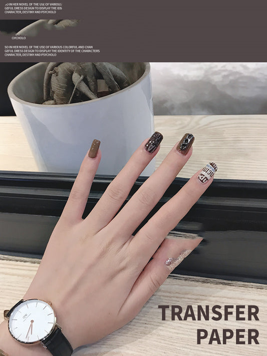 Revista de Calcomanías para Uñas Estilo Japonés con Letras y Estrellas