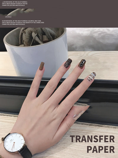 Revista de Calcomanías para Uñas Estilo Japonés con Letras y Estrellas