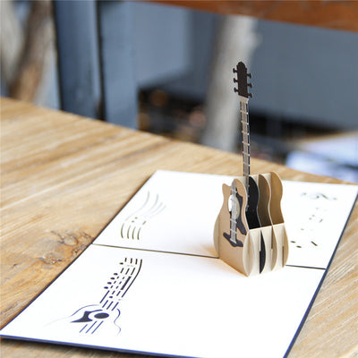 Tarjeta de Cumpleaños 3D Guitarra Tallada a Mano - Regalo Creativo Artesanal - Image 8